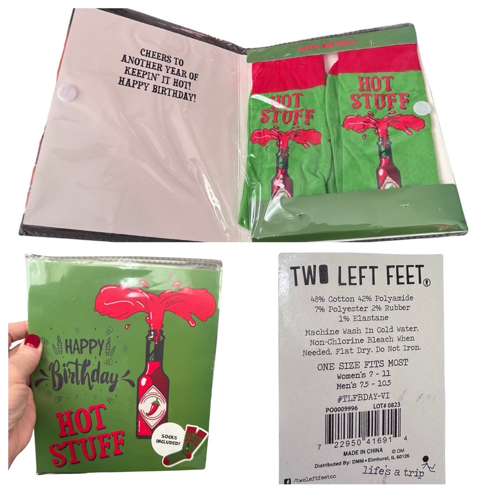 NEW Birthday card & sock set -“Hot Stuff” socks Gift Set